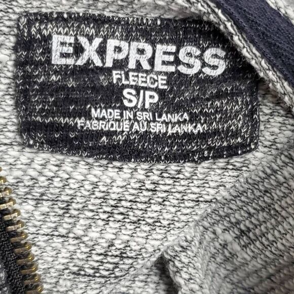 Express Small Full Zip Gray Hoodie Sweatshirt - Picture 4 of 7